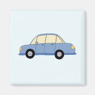 Aimant Voiture bleue en style doodle