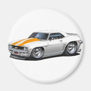 Aimant Voiture Camaro SS White-Orange 1969