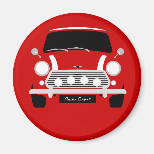 Aimant Voiture classique Austin Mini Cooper (Devant)
