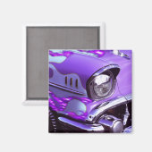 Aimant Voiture classique : Chevrolet avec hotte flamboyan (Recto/Verso)