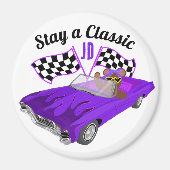 Aimant Voiture Classique Convertible Violet, Drapeaux À d (Devant)