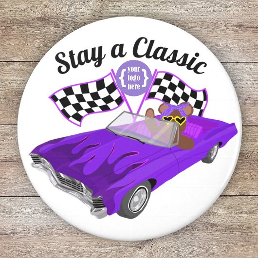 Aimant Voiture Classique Convertible Violet, Drapeaux À d