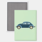 Aimant voiture cool bleu rétro avec des menottes (Recto/Verso)