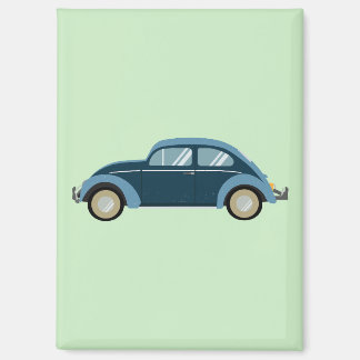 Aimant voiture cool bleu rétro avec des menottes
