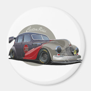 Aimant Voiture de course retro sci-fi personnalisée
