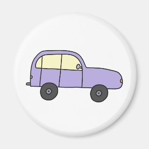Aimant Voiture de dessin animé violette