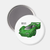 Aimant Voiture de sport verte avec illustration airfos (Recto/Verso)