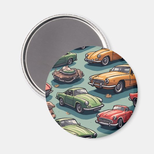 Aimant Voiture mignonne (Recto/Verso)