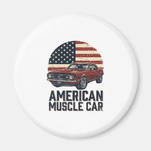 Aimant Voiture Musclée Américaine Vintage Flag Shirt Desi
