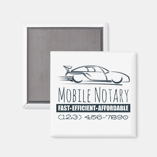 Aimant Voiture rapide publique Notaire Mobile avec numéro (Recto/Verso)