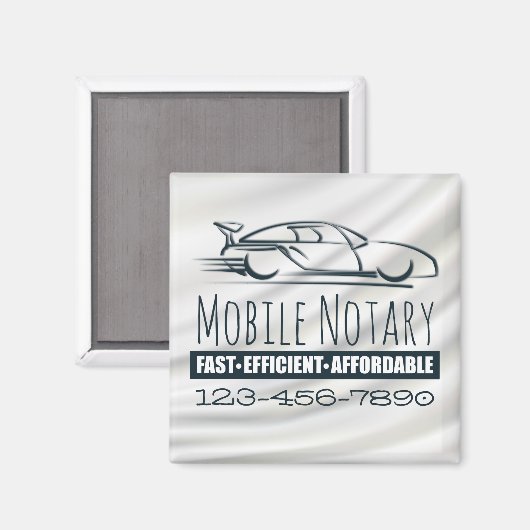 Aimant Voiture rapide publique Notaire Mobile avec numéro (Recto/Verso)