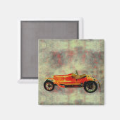 Aimant Voiture rouge vintage (Recto/Verso)