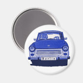 Aimant Voiture Trabant en Bleu, Berlin (Recto/Verso)