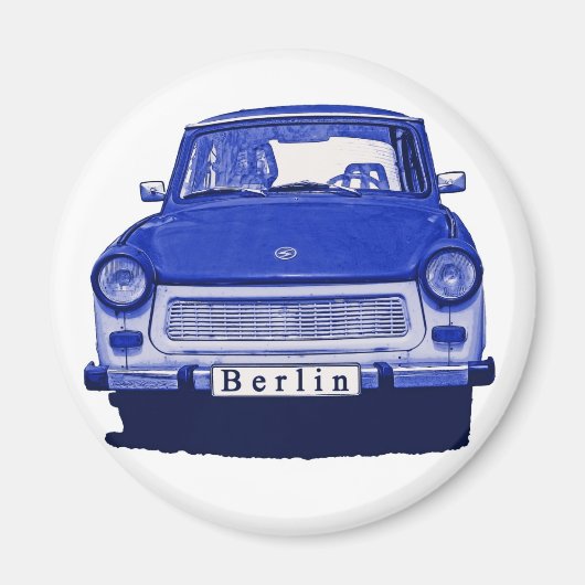 Aimant Voiture Trabant en Bleu, Berlin (Devant)