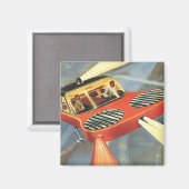 Aimant Voiture volante futuriste de science-fiction vinta (Recto/Verso)