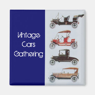 Aimant Voitures Vintage Rassembler Classic Auto gris bleu