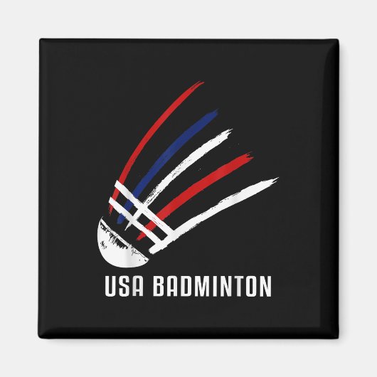 Aimant Volant de Badminton Usa Rouge Blanc Bleu  (Devant)