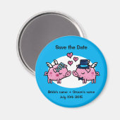 Aimant Voler le porc Enregistrer la date (Recto/Verso)