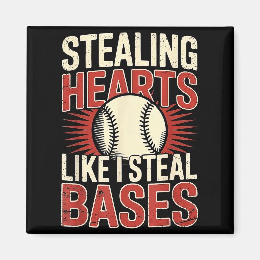 Aimant Voler les cœurs comme je vole des bases Baseball V (Devant)
