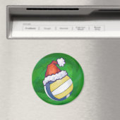 Aimant Volley-ball avec Casquette de Noël (In Situ (Lave-vaisselle))