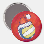 Aimant Volley-ball avec Casquette de Noël (Recto/Verso)