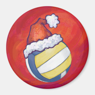 Aimant Volley-ball avec Casquette de Noël