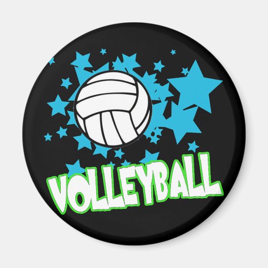 Aimant Volley-ball avec étoiles (Devant)