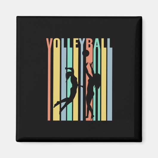 Aimant Volley-ball Beachvolleyball Retro (Devant)