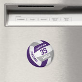 Aimant volley-ball gris violet avec nom d'équipe (In Situ (Lave-vaisselle))