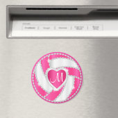 Aimant Volley-ball Monogram White et Hot Pink Diamond (In Situ (Lave-vaisselle))