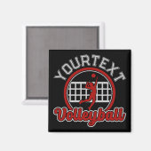 Aimant Volleyball AJOUTER LE NOM Spike Ball Attaque Équip (Recto/Verso)