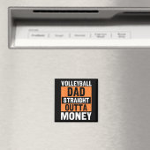 Aimant Volleyball Dad Straight Outta Money Funny Srts Par (In Situ (Lave-vaisselle))