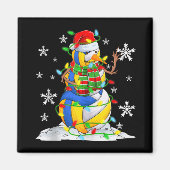 Aimant Volleyball Snowman Christmas Tree Lights Xma T Shi (Devant)