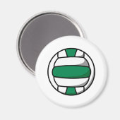Aimant volleyball vert et blanc (Recto/Verso)