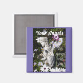 Aimant Vos anges sont toujours avec vous Floral Angel (Recto/Verso)