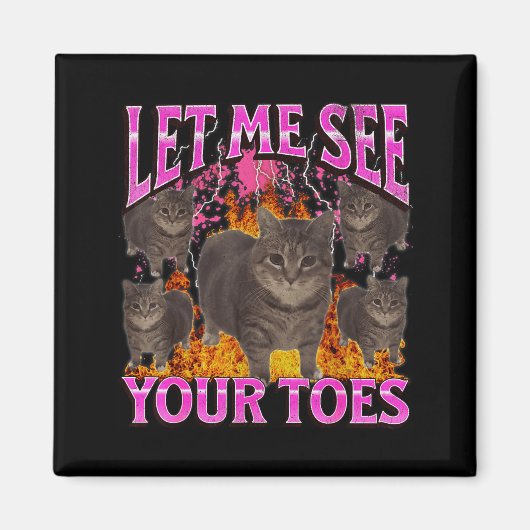 Aimant Vos orteils drôle de chat mème contrefaçon graphiq (Devant)