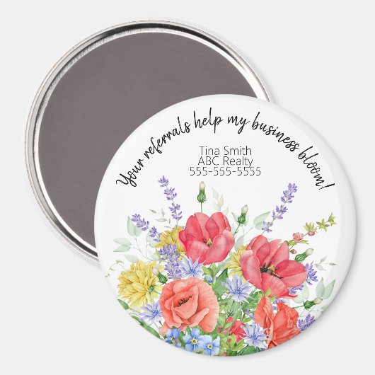 Aimant Vos références Aide Mon entreprise Bloom Marketing (Recto/Verso)