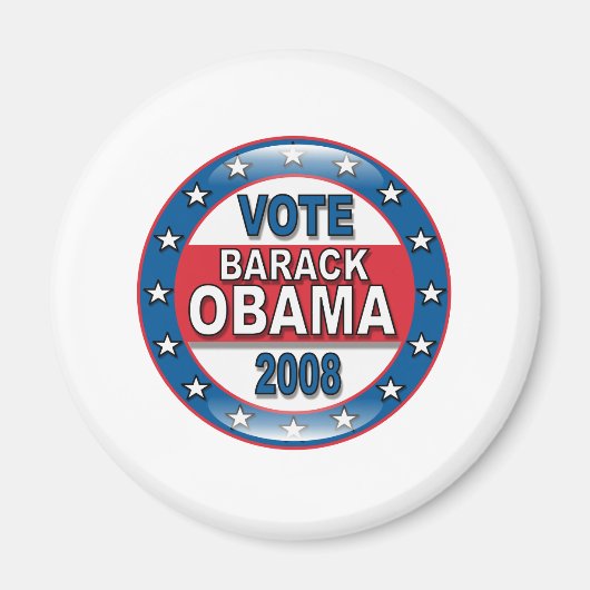 Aimant Vote Barack Obama 2008 (Devant)