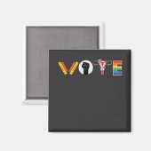 Aimant VOTE Books Uterus LGBT Support (Recto/Verso)