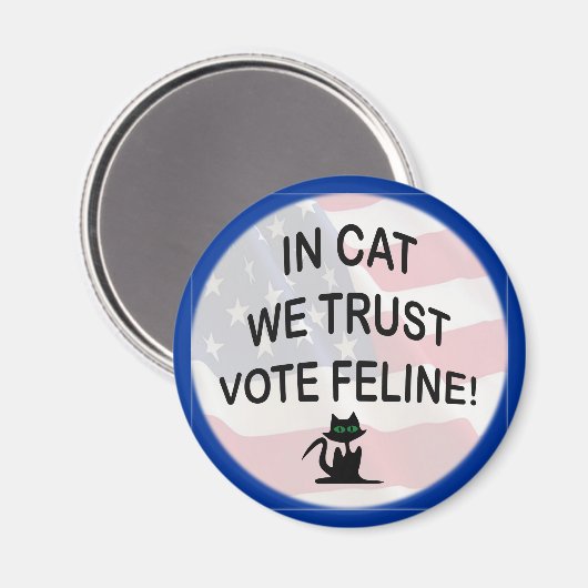 Aimant Vote Chat avec drapeau américain (Recto/Verso)