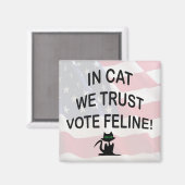 Aimant Vote Chat avec drapeau américain (Recto/Verso)