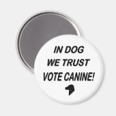 Aimant Vote Chien avec bouton Texte noir (Recto/Verso)