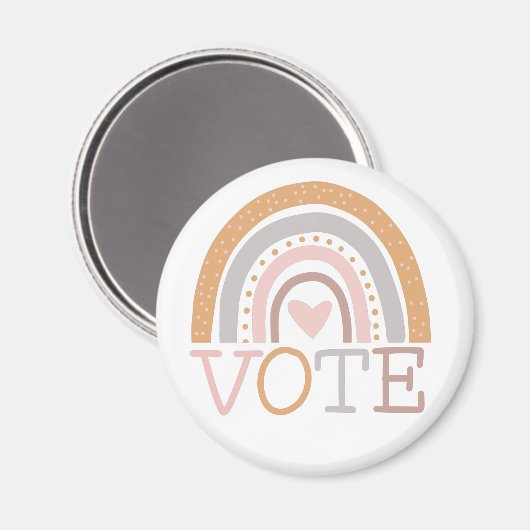 Aimant Vote | Cute Pastel Rainbow Text Design (Recto/Verso)