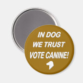 Aimant Vote Dog avec texte blanc (Recto/Verso)