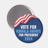 Aimant Vote Kamala Harris pour le Président 2024 Blue (Recto/Verso)