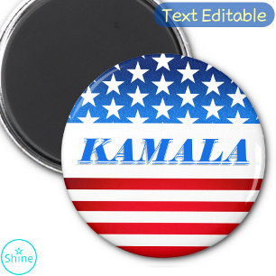 Aimant Vote Kamala Harris Texte Personnalisé USA Drapeau