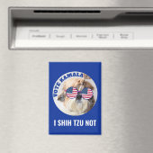 Aimant Vote Kamala USA flag Shih Tzu Pas mignon chien (In Situ (Lave-vaisselle))