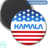 Aimant Vote pour Kamala Harris USA Drapeau Typographie mo