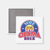 Aimant Vote pour Obama 2012 (Recto/Verso)