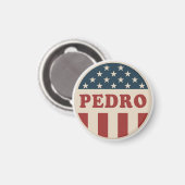 Aimant Vote pour Pedro Classic Retro American Voter Butto (Recto/Verso)